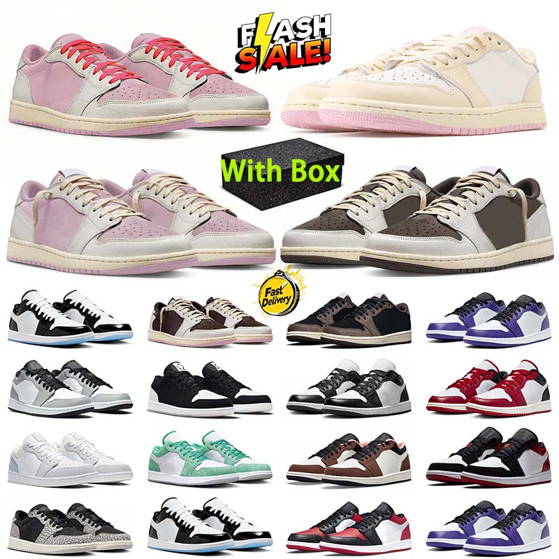 Designer for Men Women 1 Basketball Shoes Sneakers Black Phantom Laser Blue Shy Pink Sail Tropical Pink Brown Court Purple Outdoor Sports Trainers S