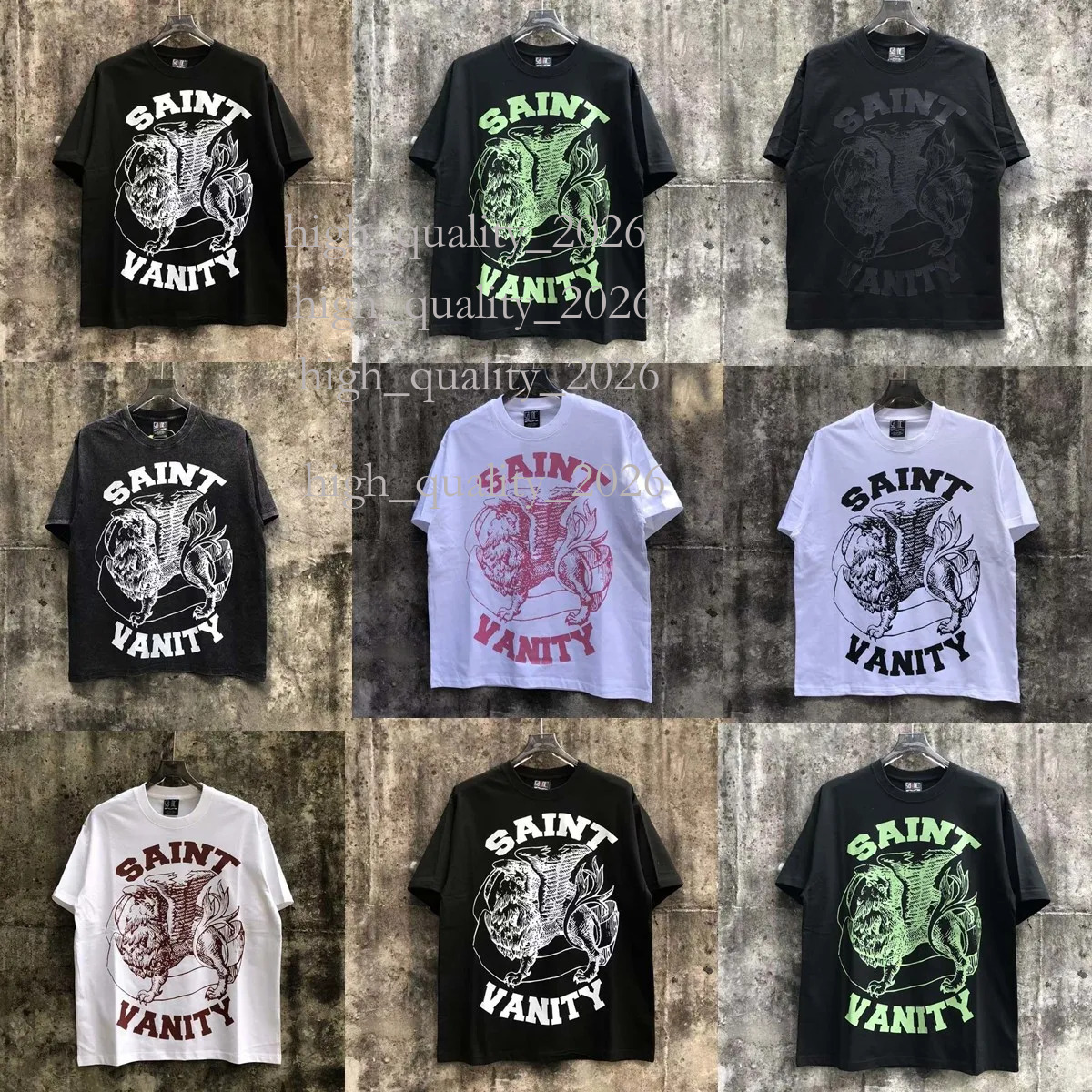 Designer T Shirt Saint Vanity T Shirt Men Graphic Tee Mens Clothes Cotton Pullover Short Red Sleeve Streetwear Breathable Saint Tshirts Tops Top Qua