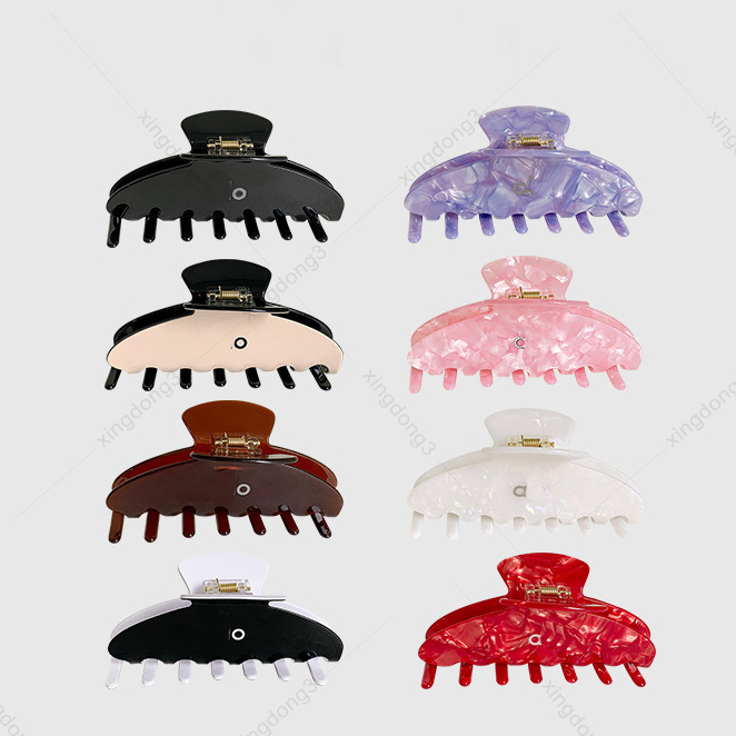 Luxury Acetate Hair Claw Clips Classic yoga Solid Color Shark Clips for All Hair Types Daily Wear-image-1105791914