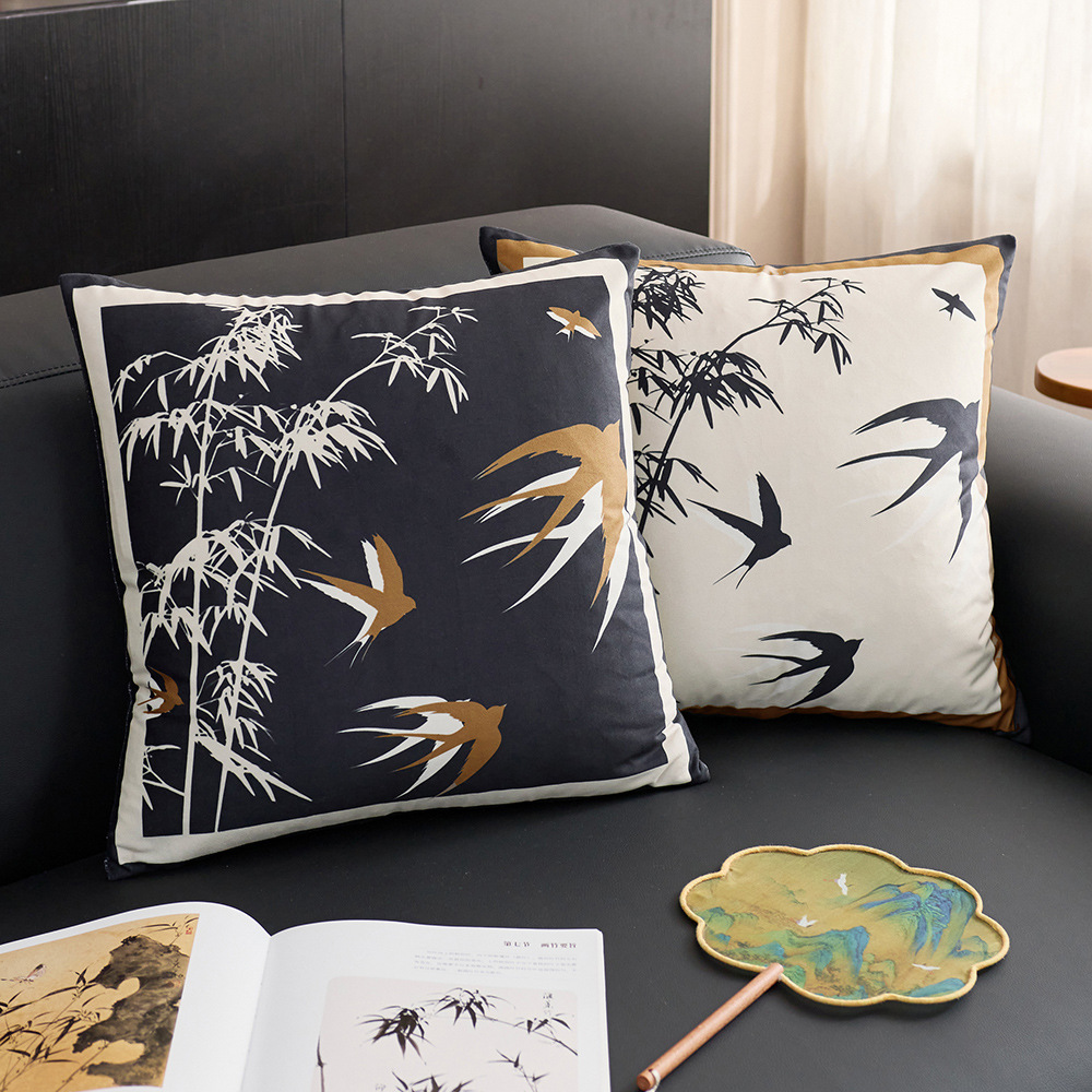 Retro Chinese style sofa cushions, backrest pillows, lumbar support pillows, bay window decorations.TRTM01-image-1105835862