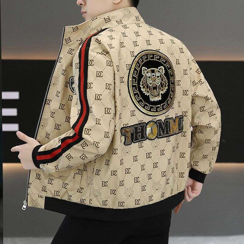 Light Luxury 2026 Spring New Stand Collar Casual Jacket Trendy Versatile European Style Men's Fashion