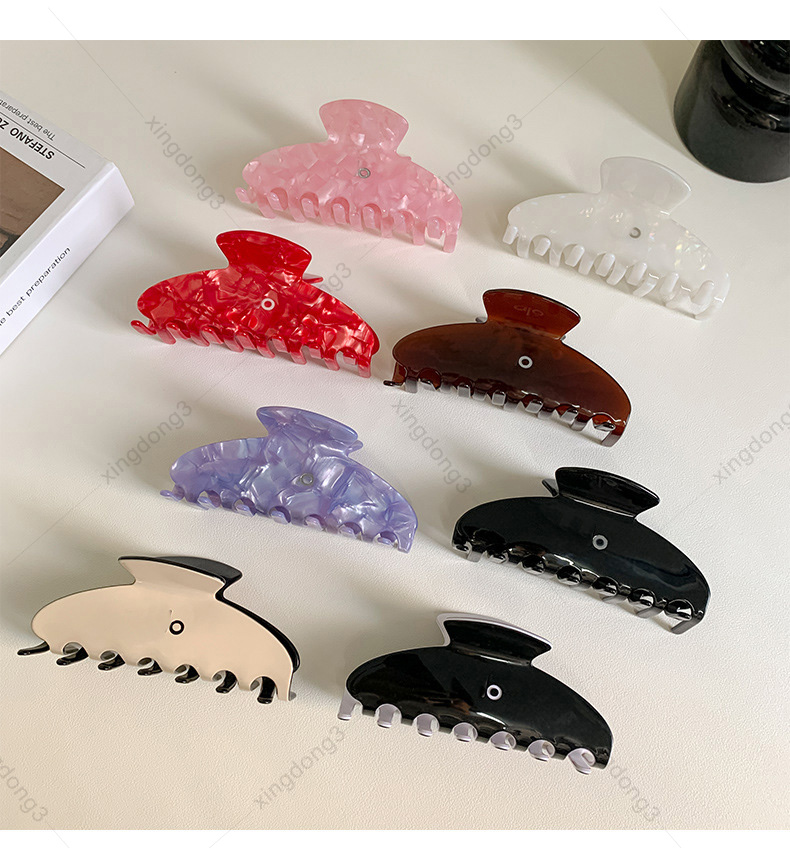 Non-Slip Acetate Shark Hair Clips for Yoga Workout Strong Hold Hair Claws for Women-image-1105792945