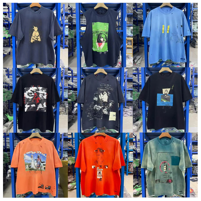 Summer Paly Hollywo shirt Designer shirts Men's shirt Loose Casual Pattren Printed Short Slved Versatile Loose High Strt T-shirt Men Oversize R