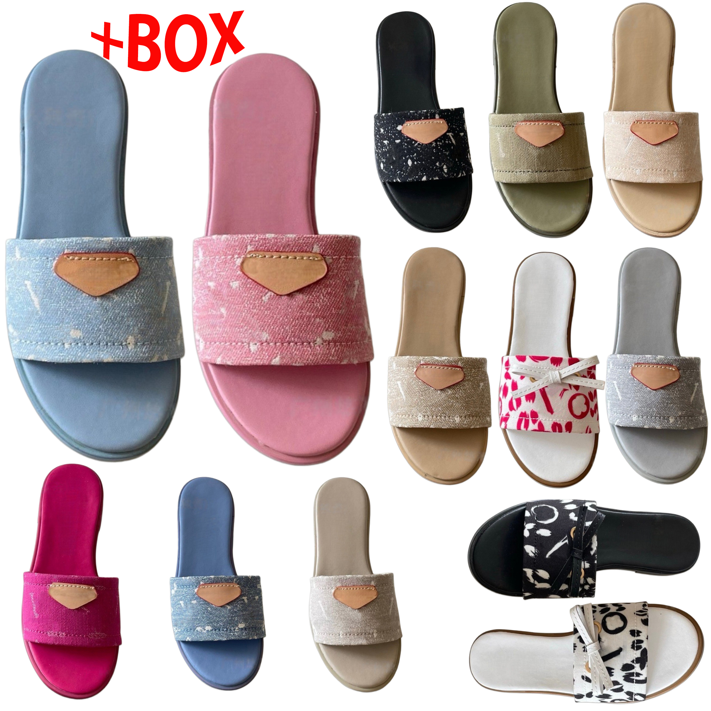 Sandales de créateur chaussures de luxe Denim cuir lettre impression sandales à glissière plat sans lacet pantoufles de plage décontracté été cha
