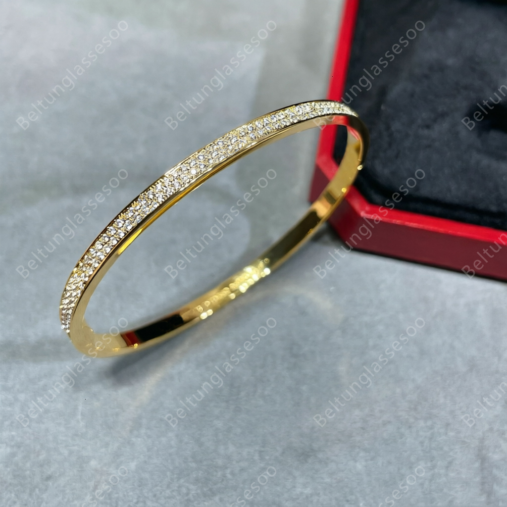 Bracelet de luxe en or fin de créateur avec diamants pour femmes, haut en V, plaqué or 18 carats, diamants Moissanite, bijoux de mariage avec emb