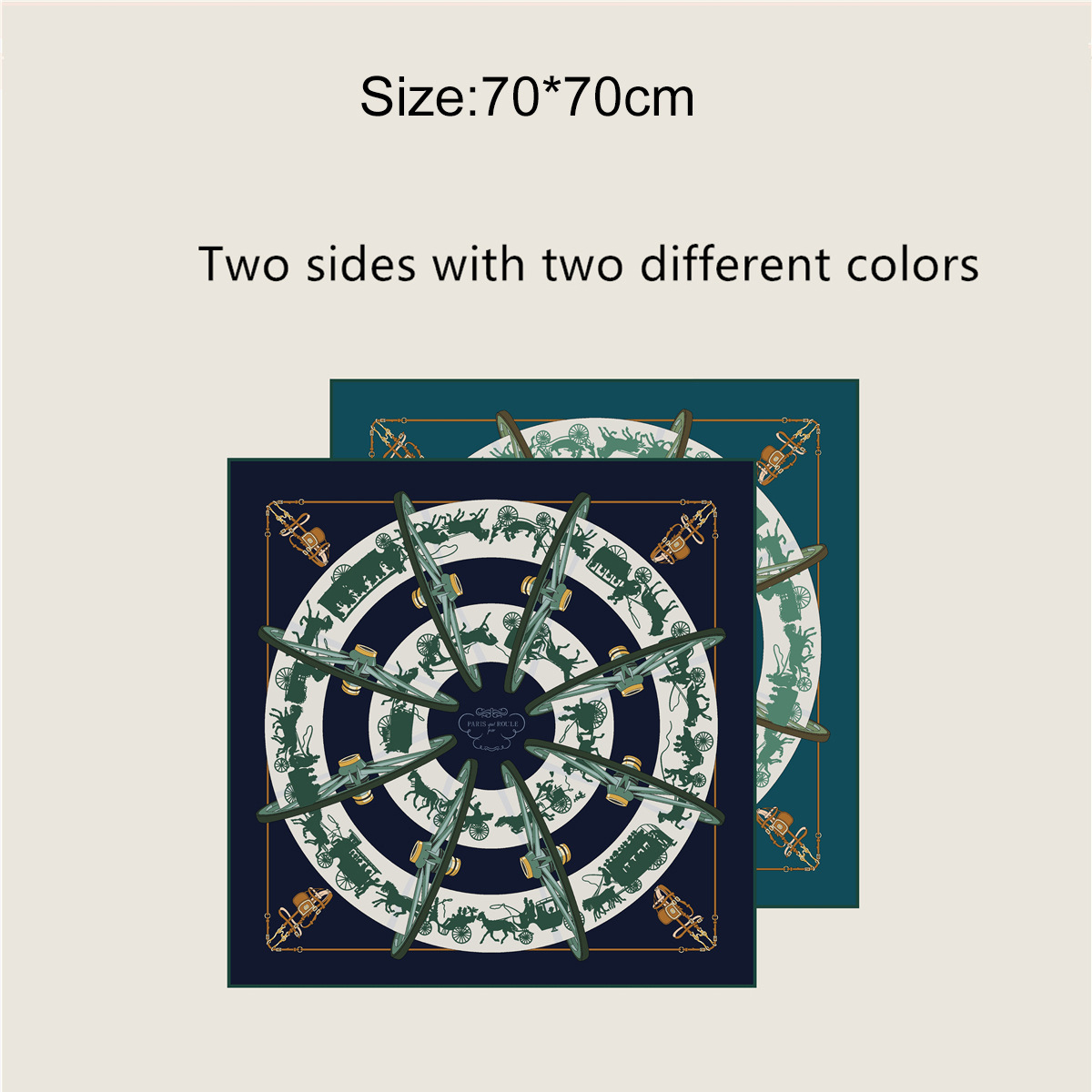 2026 Double Sided Silk Scarf 70CM Women Square Bandanas Hand Rolled Shawls Summer Head Hair Scarves Neck Accessories Mother Gift