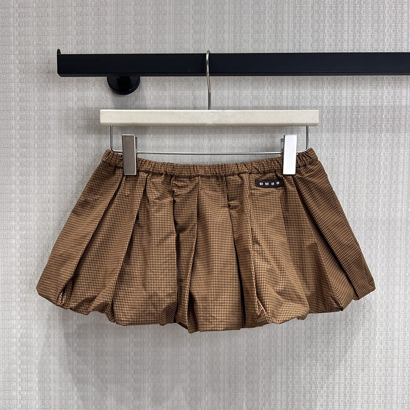 Women Vintage Mini Skirts Designer Sexy Plaid Slim Preppy Style Skirts High Street Club Party Versatile Short Dress