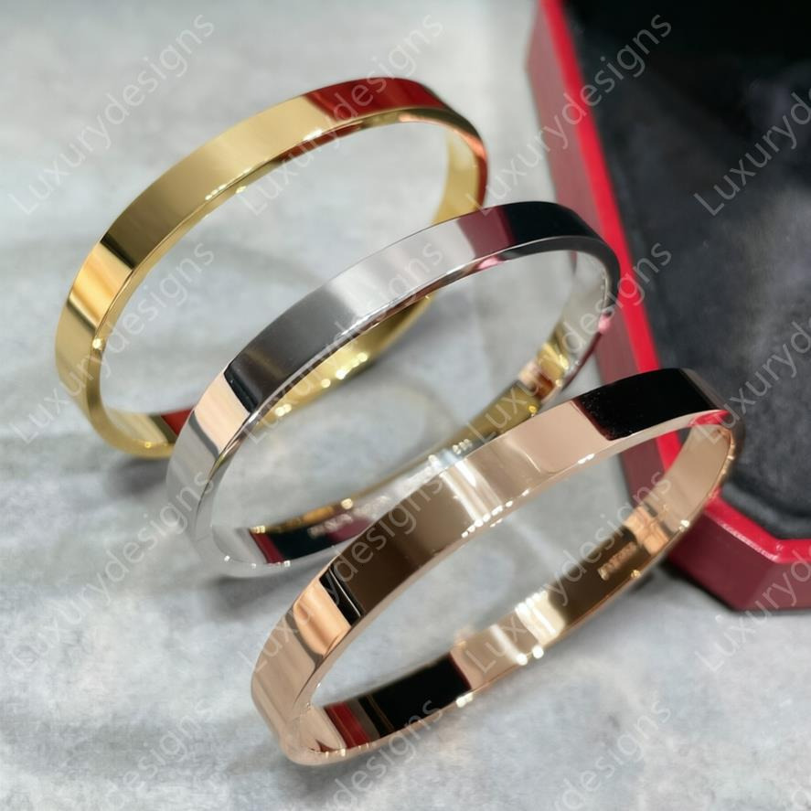 Designer Bracelet Women Luxury Screw Bangle S925 Sterling Silver Plated 18K Gold Top Quality Fashion Thick Thin Bracelets with Screwdriver 3 Colors