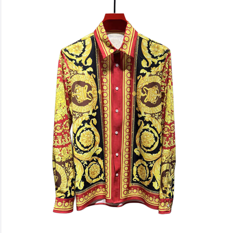 Mens Casual Shirts Hawaiian Style Mens long sleeves Spring and summer Fashion Men womens dinner reception prom lovers size M-3XL