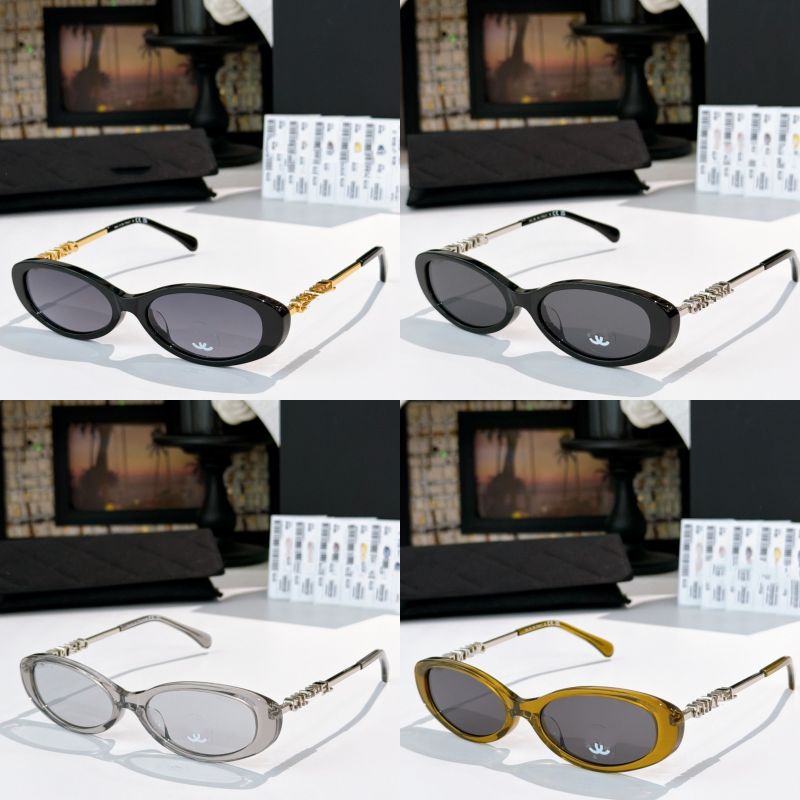 Oval Sunglasses For Women Designer Letter Lunettes Designer Sunglasses Full Frame Shades Plated Silver Sun Glasses Mens Luxury Sunglasses Fashion Sh