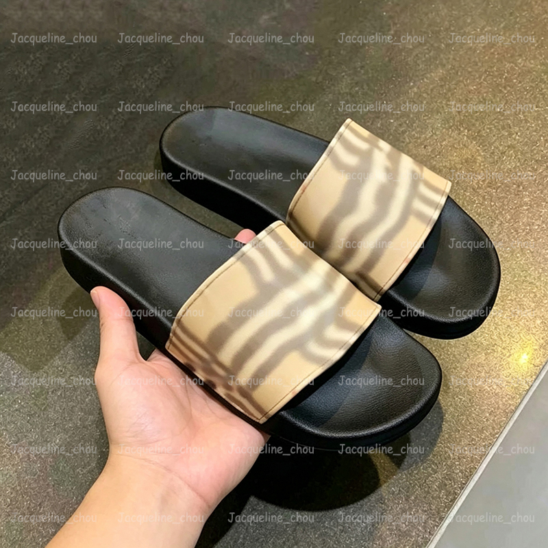 Mode Sandales Designer Femmes Diapositives Pantoufles De Plage Vintage Tartan Slider Hommes Haute Qualité Plate-Forme Sandale Archive Imprimer Ch