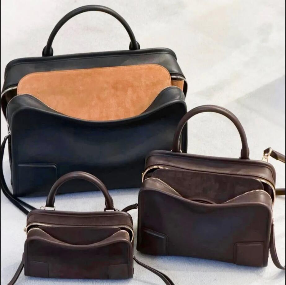 10A Amazona 180 Handbag Suede Brown Shoulder Crossbody Bag Light Luxury Niche High-End Handheld Boston Bag For Women Bag