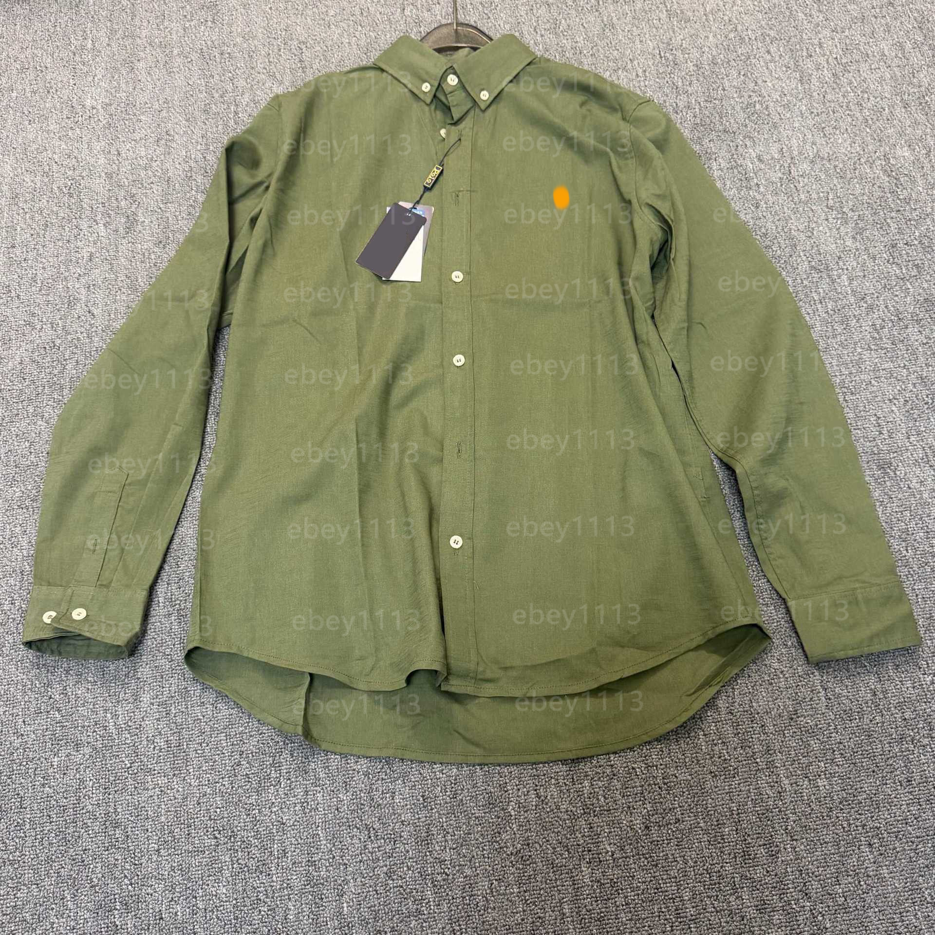 Mens Linen Shirt Classic Pony Embroidery Unisex Old Money Style Oversized Breathable Business Casual Daily Office Golf Wear-image-1105940369