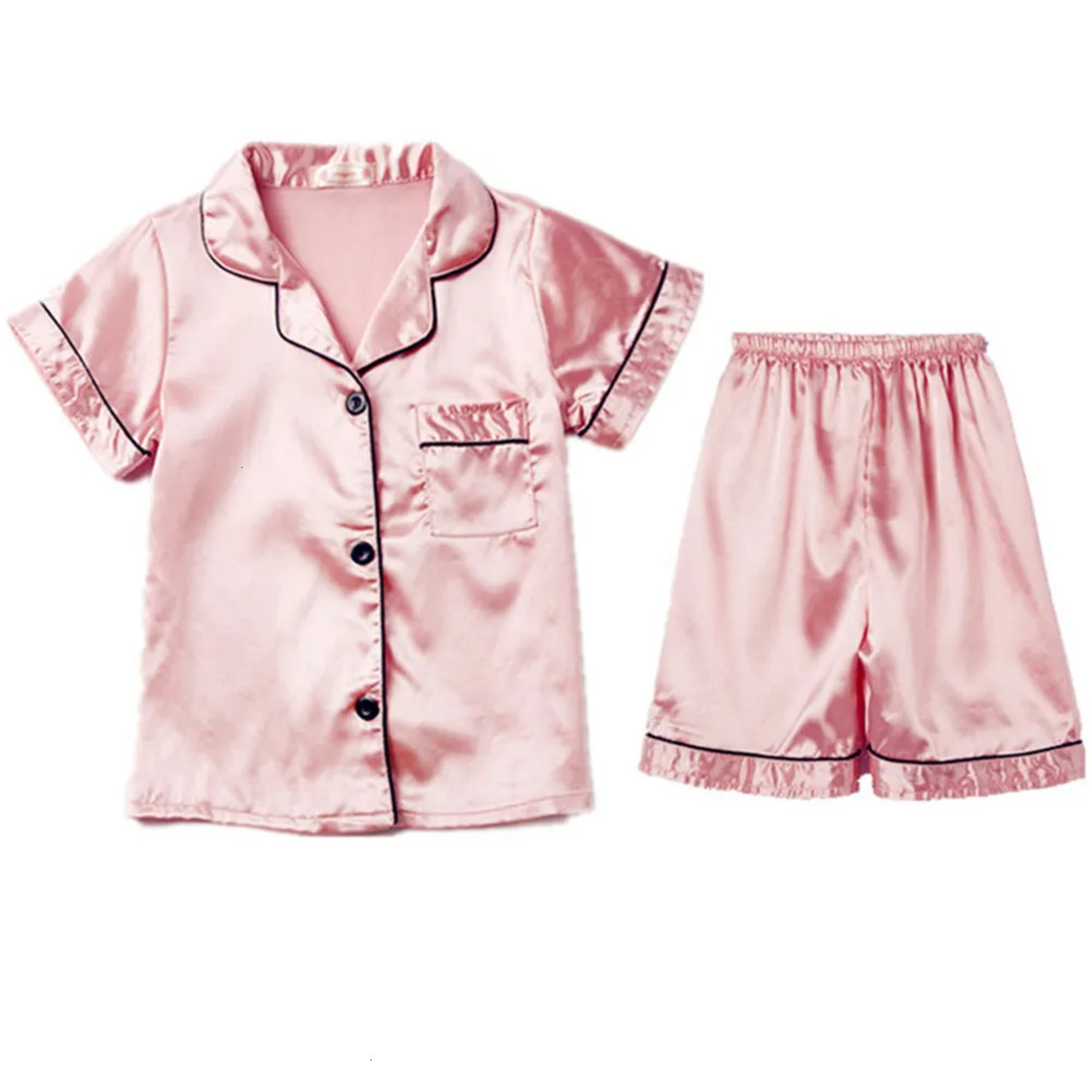 2026 New cologne Designer Summer perfume Baby Girl's Satin Pajamas Silk Pajama Shorts Baby Sets Pyjamas Kids New Design Homefit Textile Girl Sl
