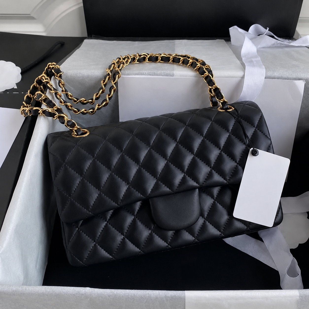10A Mirror Quality Designers Womens Classic Flap Bag Mini Square Medium Double Bags Jumbo Black Quilted Purse Maxi Real Leather Caviar Lambskin Hand