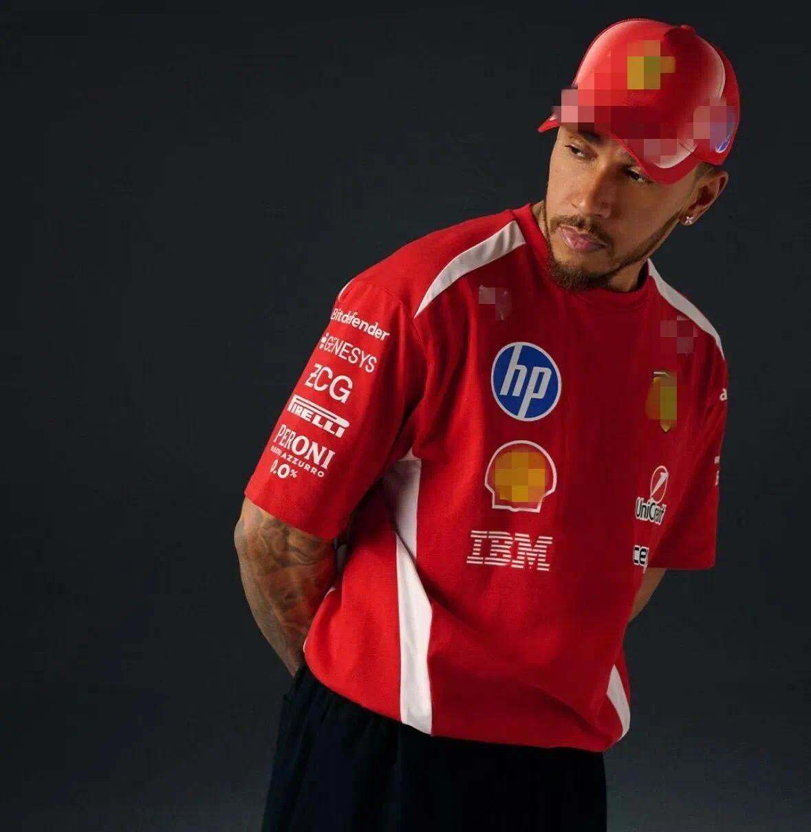 Factory direct sale 026 Scuderia F1 Team Hamilton Leclerc T-Shirt F1 racing printed fast drying and breathable sports Plus size mens Charles Leclerc