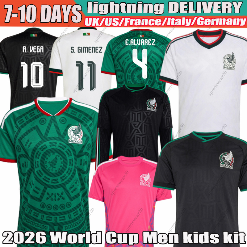 Mexico World Cup 2026 S.GIMENEZ A.VEGA RAULmexico soccer jersey 2026 FIOALGO A.GONZALEZ C.HUERTA O.VARGAS XXXL 4XL Long sleeved Football Shirt Me-image-956484483