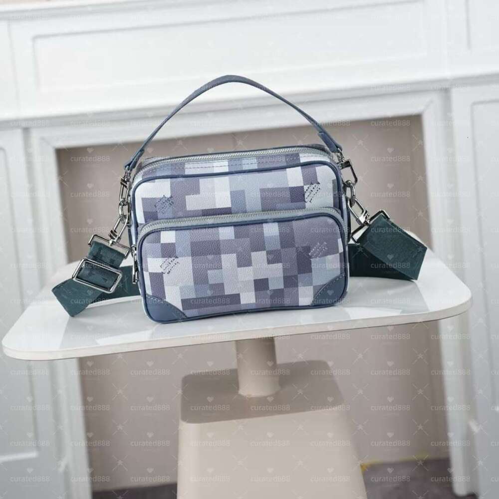 Fashion Damoflage Men S Pixel Print Crossbody Bag Canvas Leather Trim Multi Pocket Shoulder Bag For Daily Use-image-1105869342