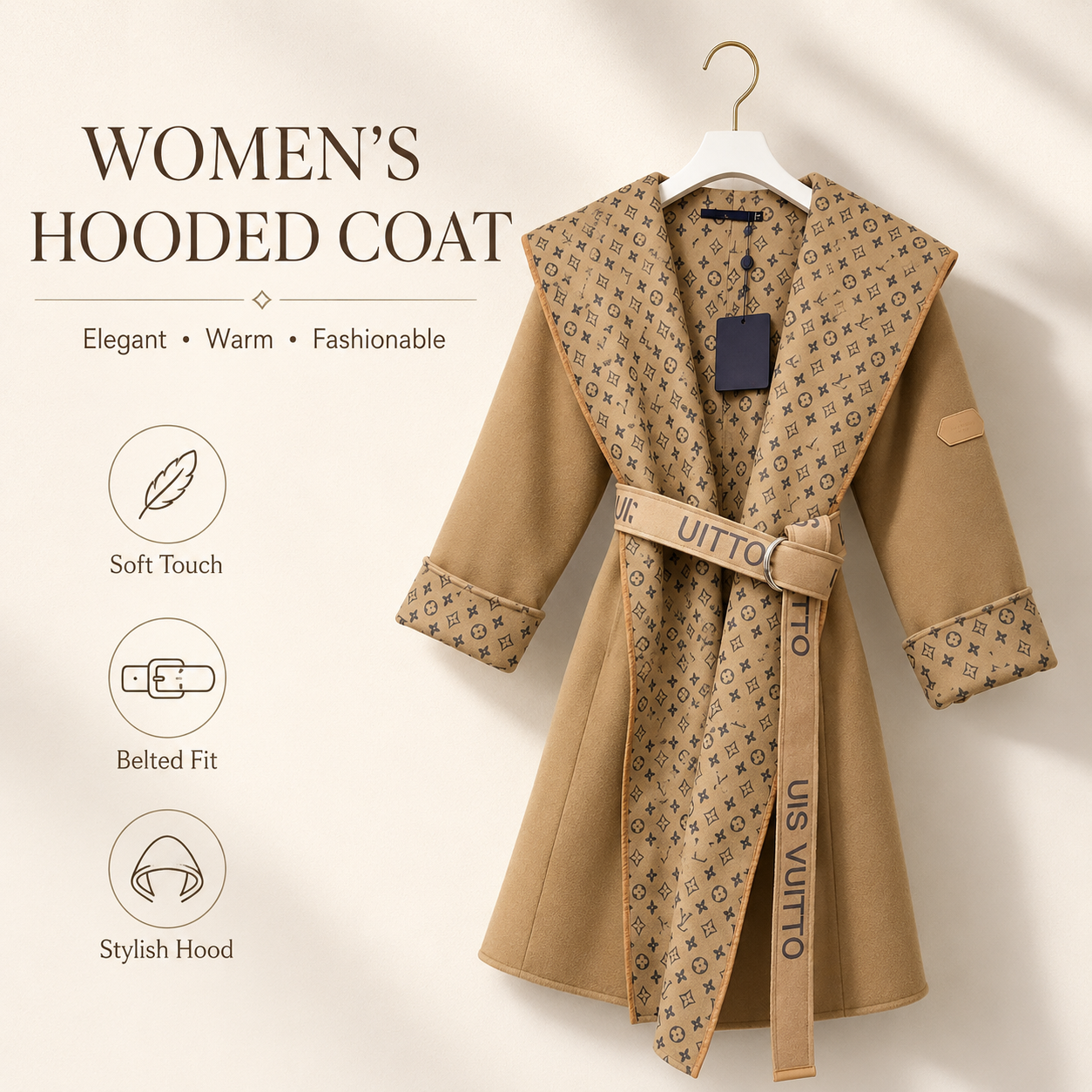 topWomens Cropped Wool Coat Designer trench coat women spring autumn commuting Korean version popular Long-style temperament Women's windbreake