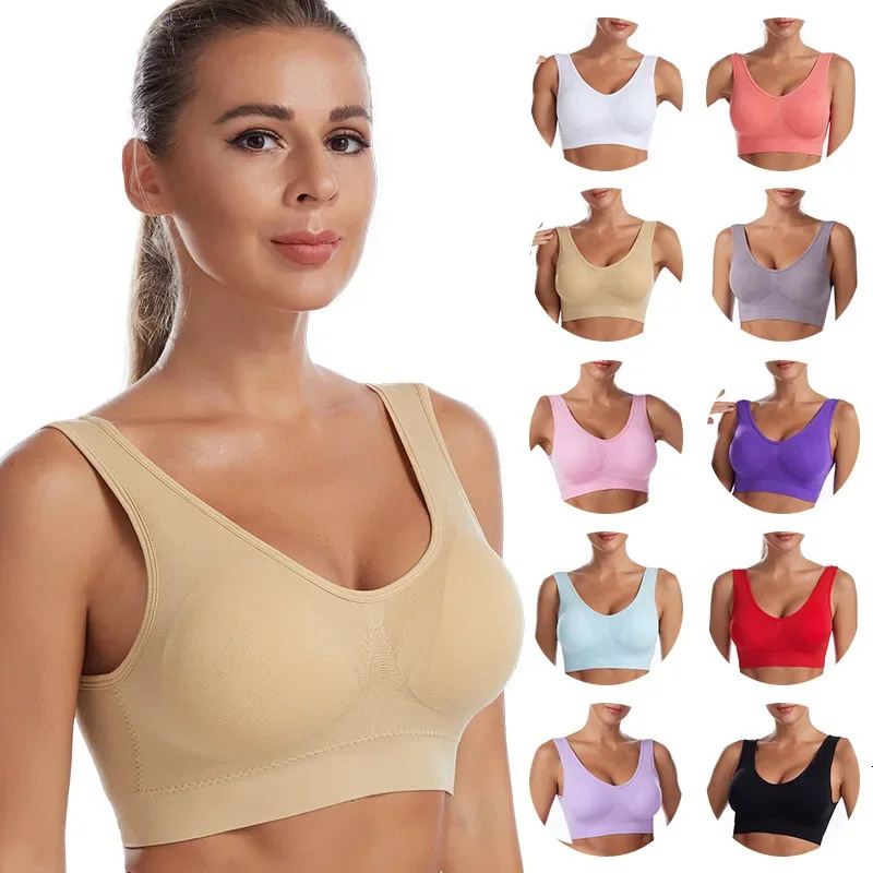 12 Colors S5XL More Size Sports Bra Women Push Up Seamless Gym Jogging Yoga Fitness Crop Top Female Tops Sport Bras for 260512 17