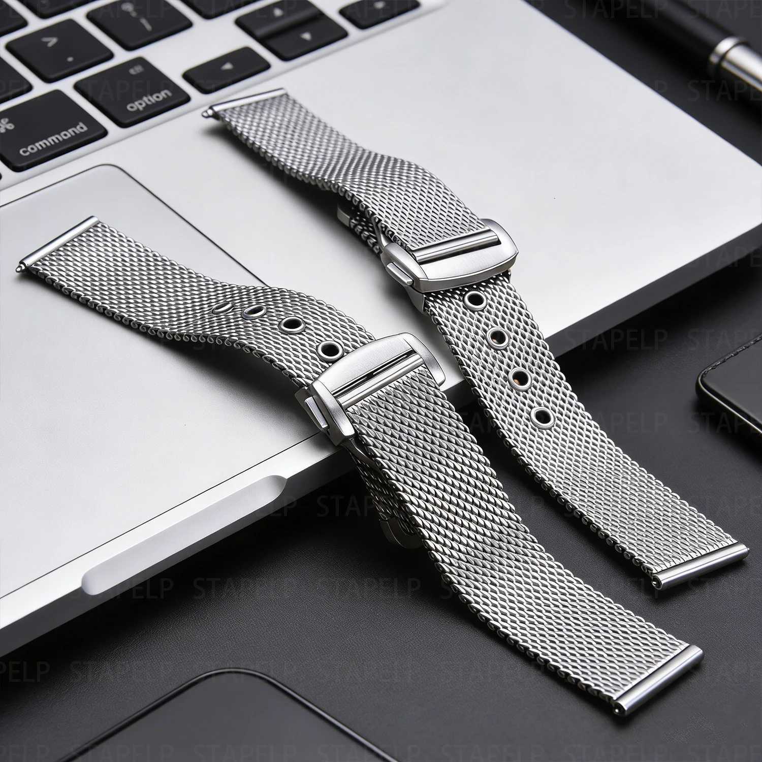 20mm Chain Stainless Steel Watch Strap For Omega 007 Seamaster Diver 300 Watch Band High Quality Replace Milanese Metal Bracelet X260514 Q261016