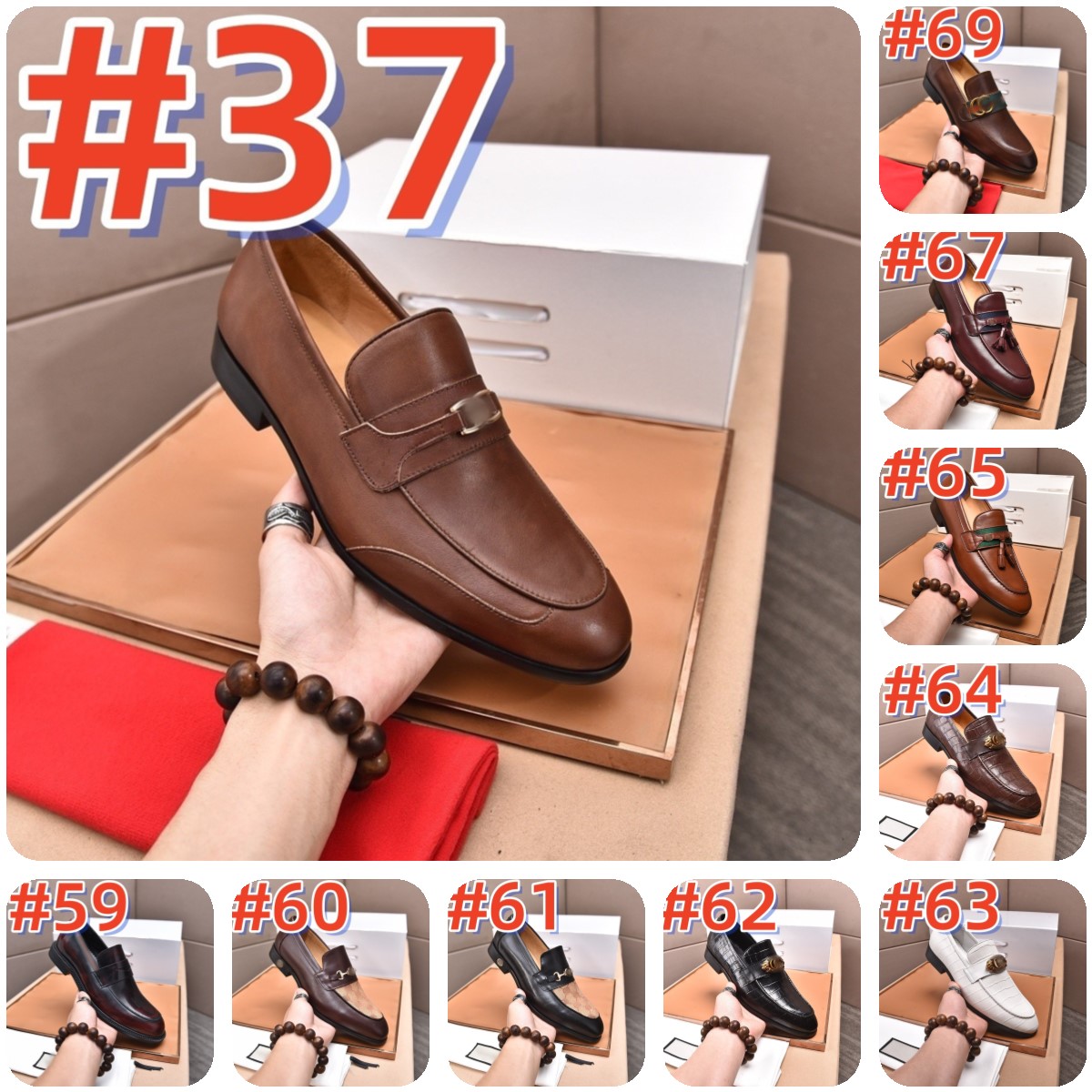 2026 Mocassins luxueux de styliste pour hommes, mocassins en cuir véritable, noir et marron, chaussures habillées formelles pour bureau, fête de