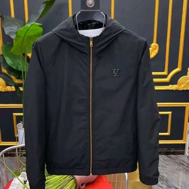 New DesignMen 's Solid Color Jacket Spring Hooded Trendy High-Quality Collar Quick-Dry Zipper Autumn