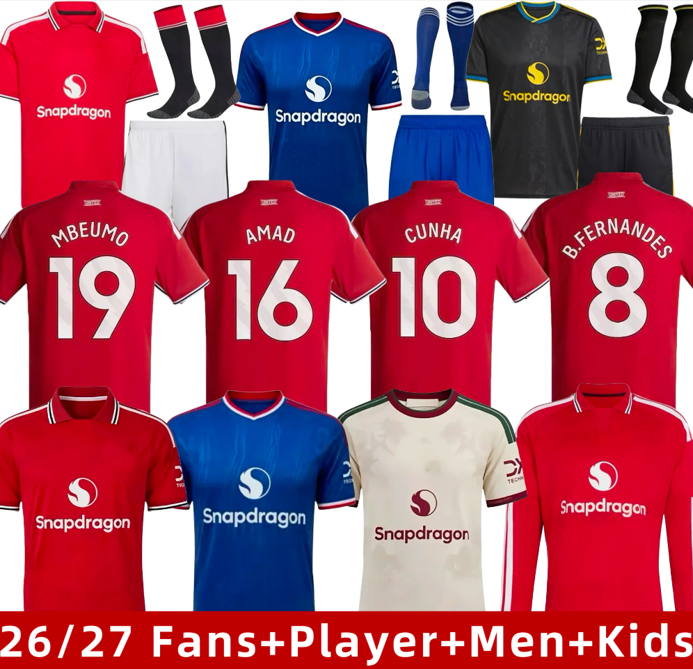 25 26 27 Sesko YORO 4XL Stone Roses Soccer Jerseys CUNHA AWAY GARNACHO HOJLUND George MARTINEZ CASEMIRO UNTED Lunar third 2025 football shirt fans B