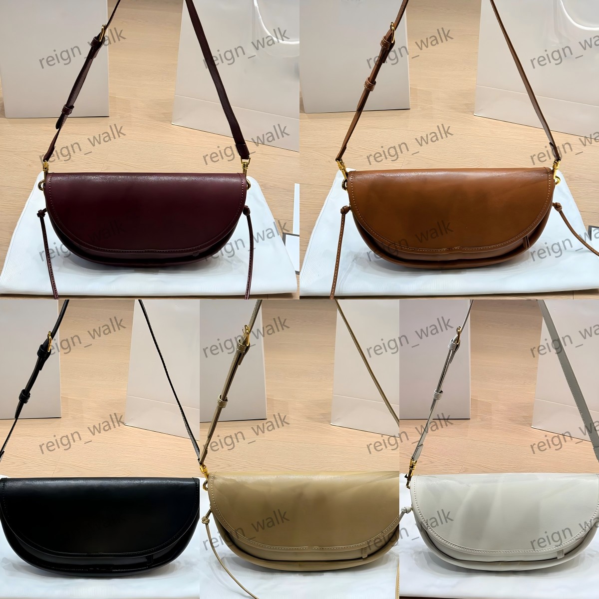 10A Soft Triomphes Black Half Moon Shoulder Bags Genuine Leather halfmoon crossbody bag Designer Medium underarm bag