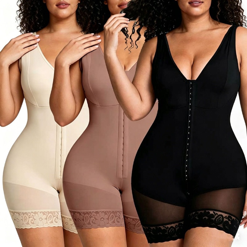 Shapewear Bodysuit for Women - Tummy Control Butt Lifting Seamless Compression Body Shaper, Firm Shaping Underwear for Daily Wear Postpartum Bell-image-261804374