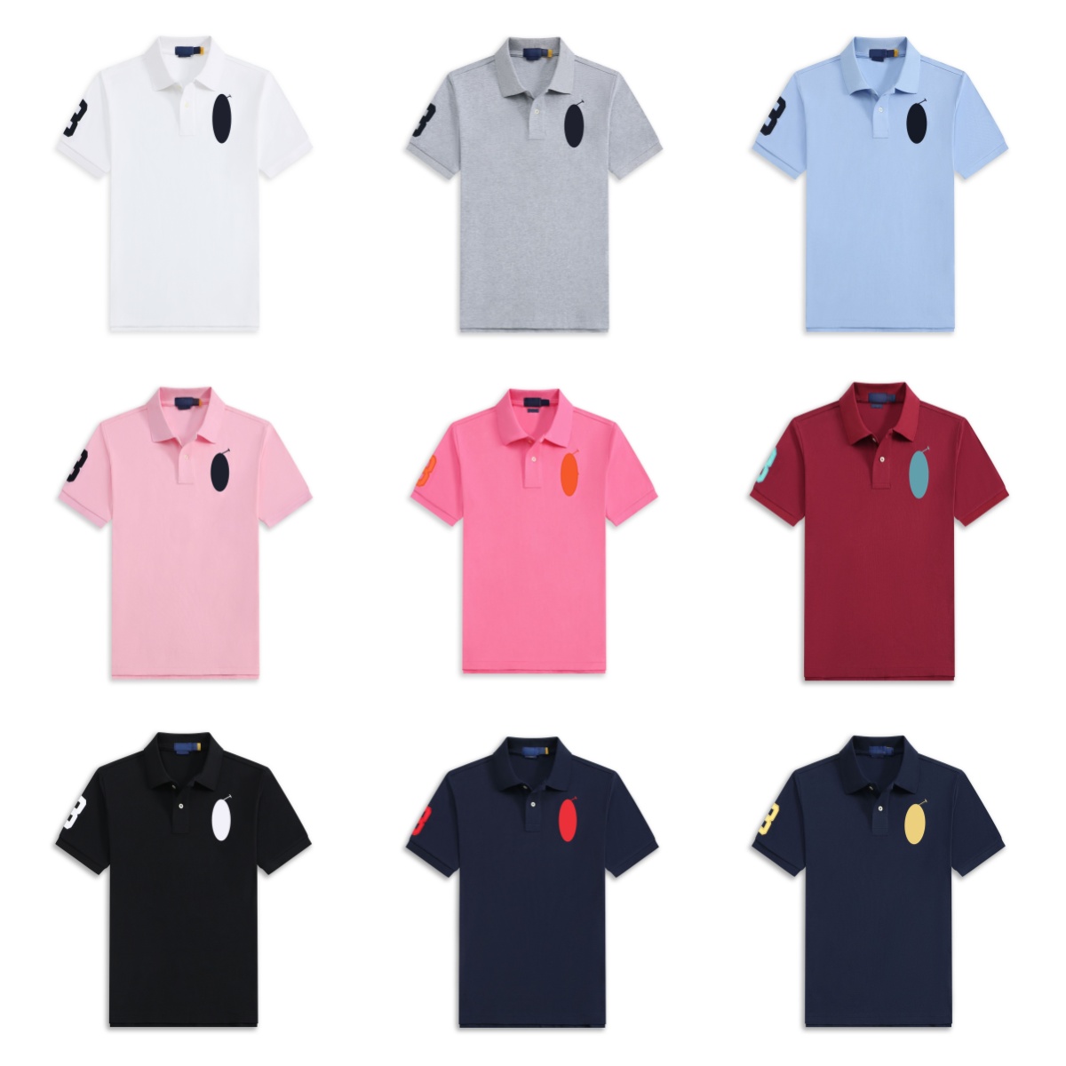 Designer Men's polos T-Shirts and Shorts Summer Trendy T-shirt Business t shirt for men Embroidery Solid Color Pure Cotton Casual Shorts Sle-image-1106000612