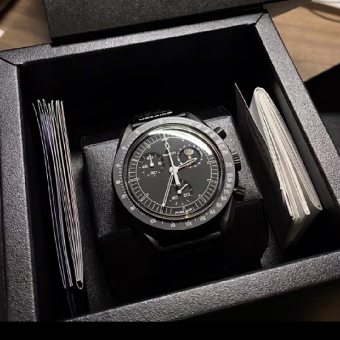 26ss NEW Limited Edition master wristwatchesBioceramic Quartz Chronograph Mens Womens URANUS Watch Mission To Mercury 42mm Black Nylon Luxury MOON W