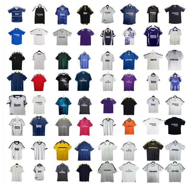 Reals Madrid Maillots de football rétro 00 01 02 03 04 05 06 07 08 09 10 11 12 13 14 15 16 17 18 19 Benzema Zidane Raul Modric Bale R.Carlos Vint