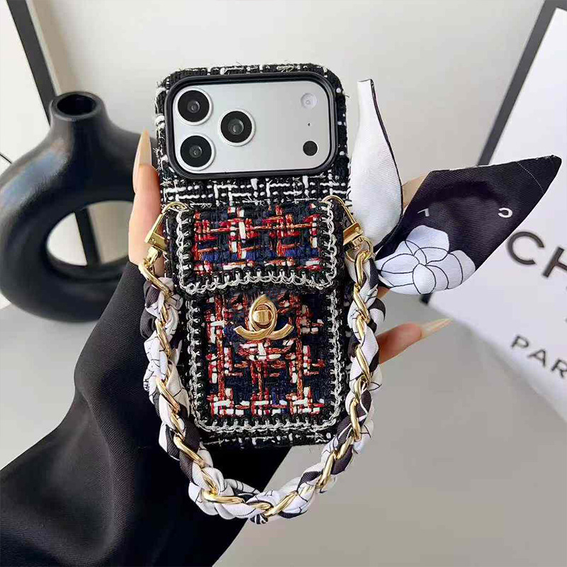 Chan 17 pro max case Phone Case Designer Postman card bag 3D Leather printing Metal iPhone 17-11 Pro Max Wallet Case - Genuine Leather Card Holder w