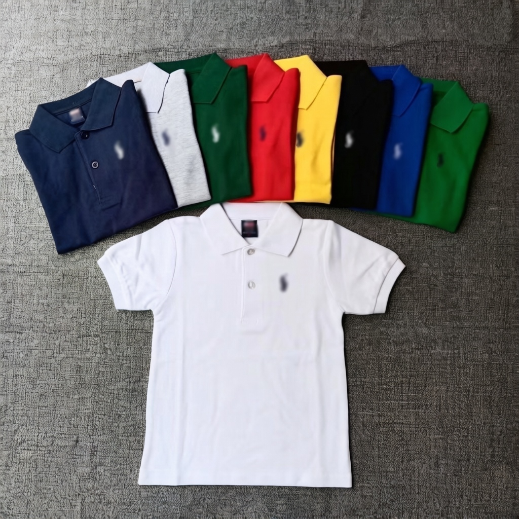Children's Luxury Brand Clothing Summer New Turn-down Collar Short Sleeve Polo Shirts Boys and Girls Cotton Casual Tops &Tees Kids Designer-image-1105973603