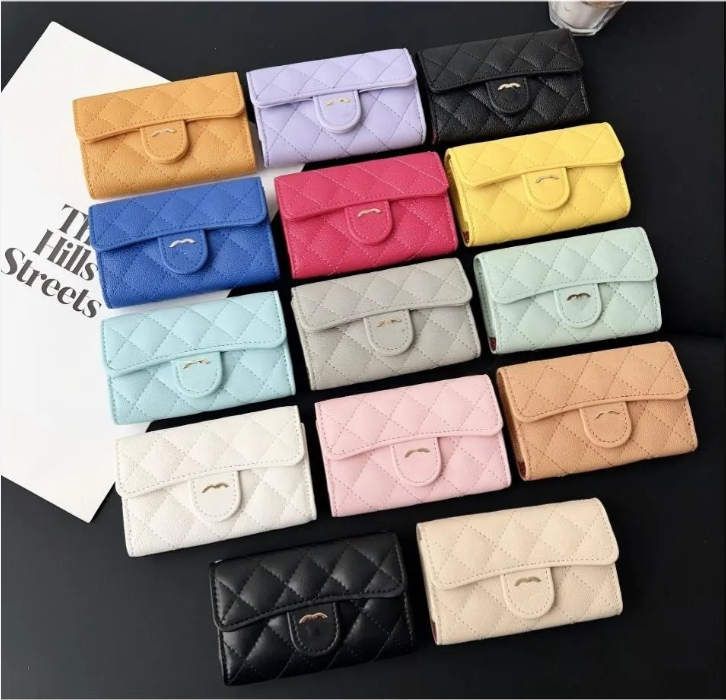 Designer Credit ID Card Holder Purse Luxury Sheepskin Leather Wallet Money Bags Plaid Cardholder Case for Men Women Handbags accessories Mini Bag