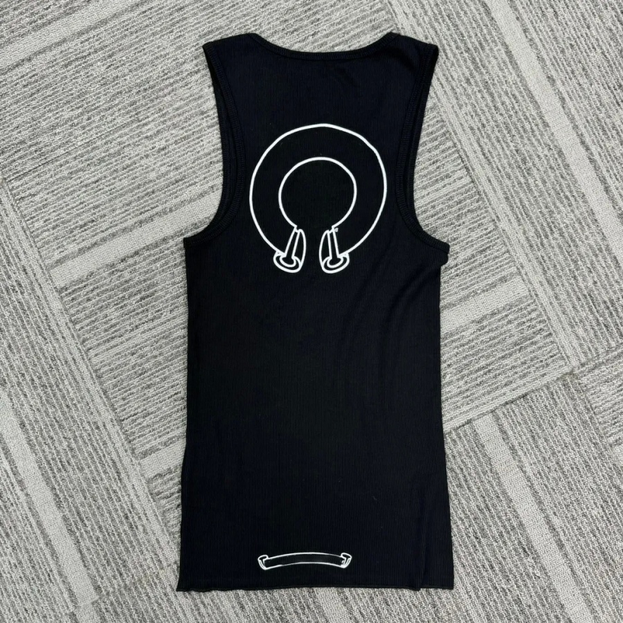 Chrome Vest Luxury Designer Tank Top Cross Sanskrit Print Crome Dress Summer Slim Classic Horseshoe Pattern Sleeveless Vest Sexy High Street Chromel