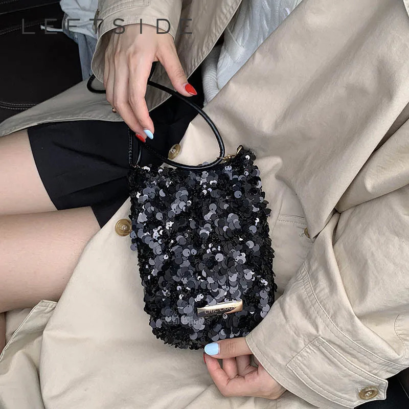 LEFTSIDE Mini Sequins Shoulder Bags for Women Evening Party Bling Crossbody Bag Handbags and Purses 260514BJ