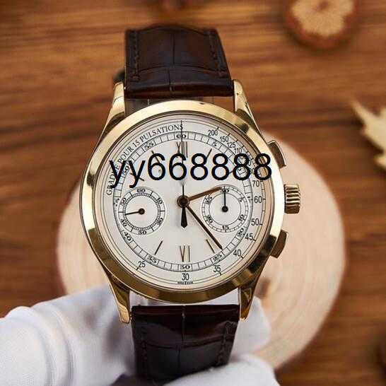 Luxury Watches Mens Watch Complex Function Timepiece Series 5170j-001 Manual Mechanical Timing Second Hand Watch 39mm White Plate Single Watch cygoo