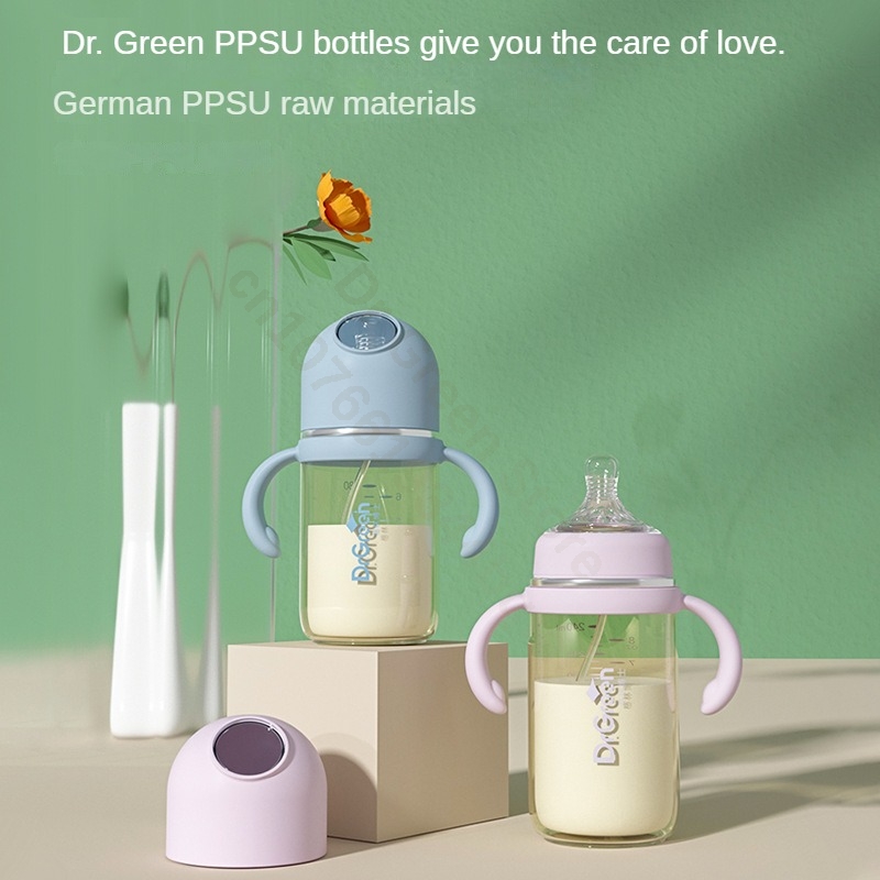 Dr.Green New Upgrade Newborn baby bottle Wide Mouth With handle PPSU 180mL/240mL Full body washable Lightweight/drop resistant-image-1106063267