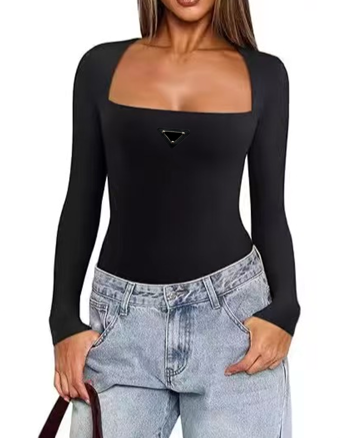 Designer women's knitted T-shirt long sleeved women's summer vest vest vest short shirt women's slim fit vest ice silk top bikini -28