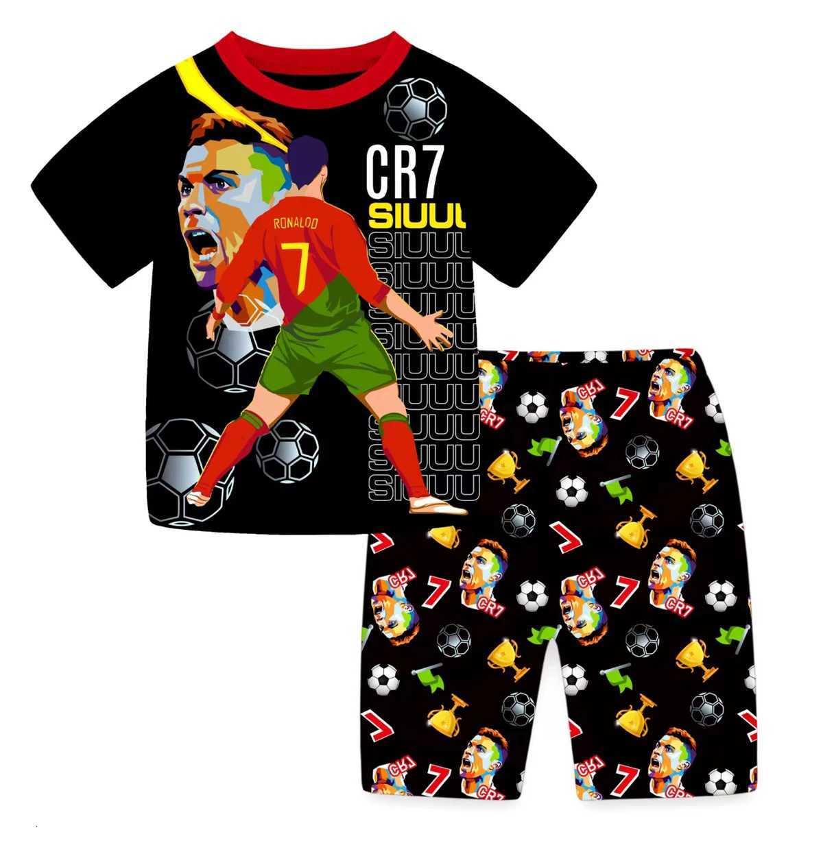 Kids Boys Girls CR7 Cristiano Ronaldo 2-Piece Cartoon Pyjamas set Pjs Outfit Sleepwear Football Star Nightwear Homewear 6-13T260514