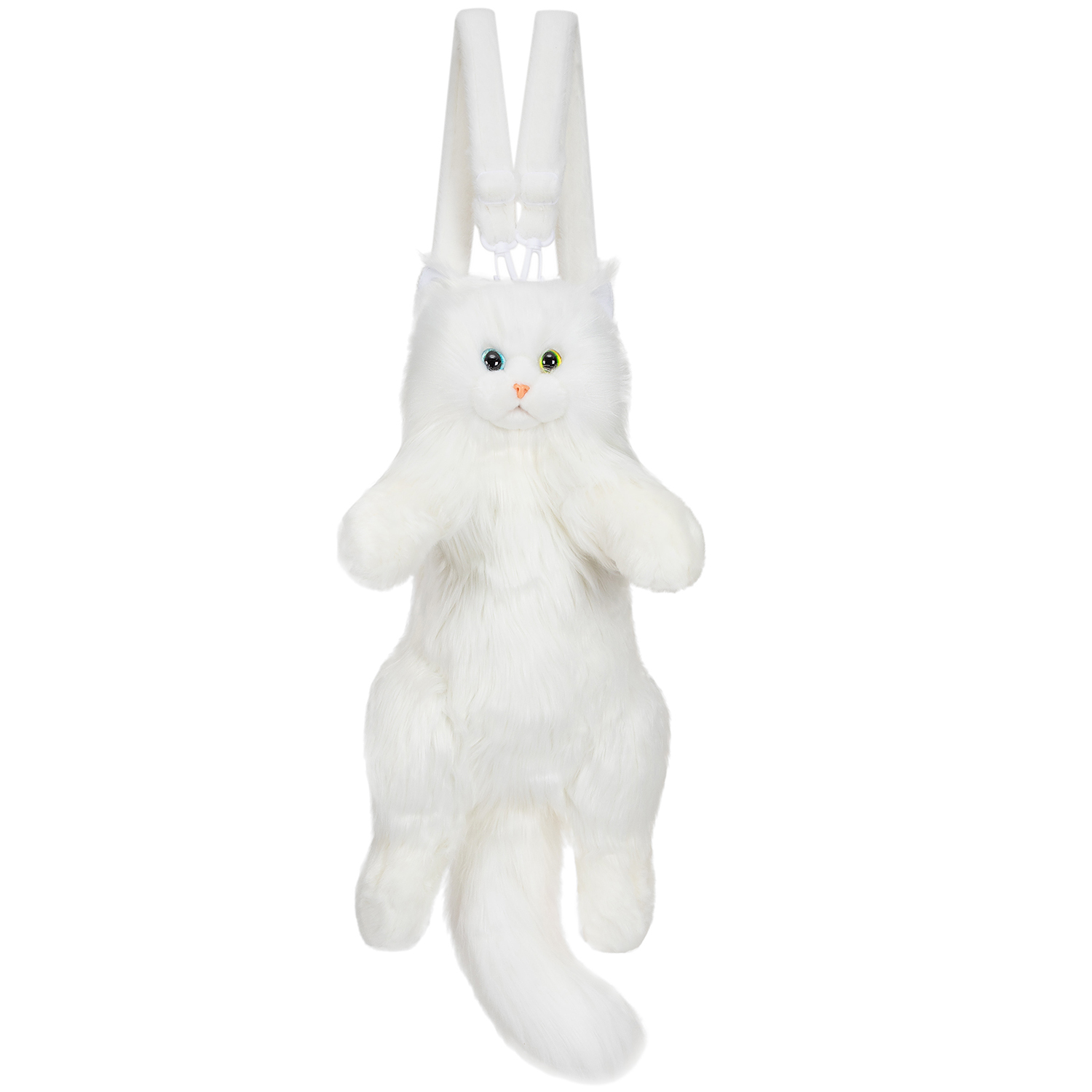 Cute Anime-Inspired White Fluffy Backpack with Camouflage Features - Perfect for Girls
