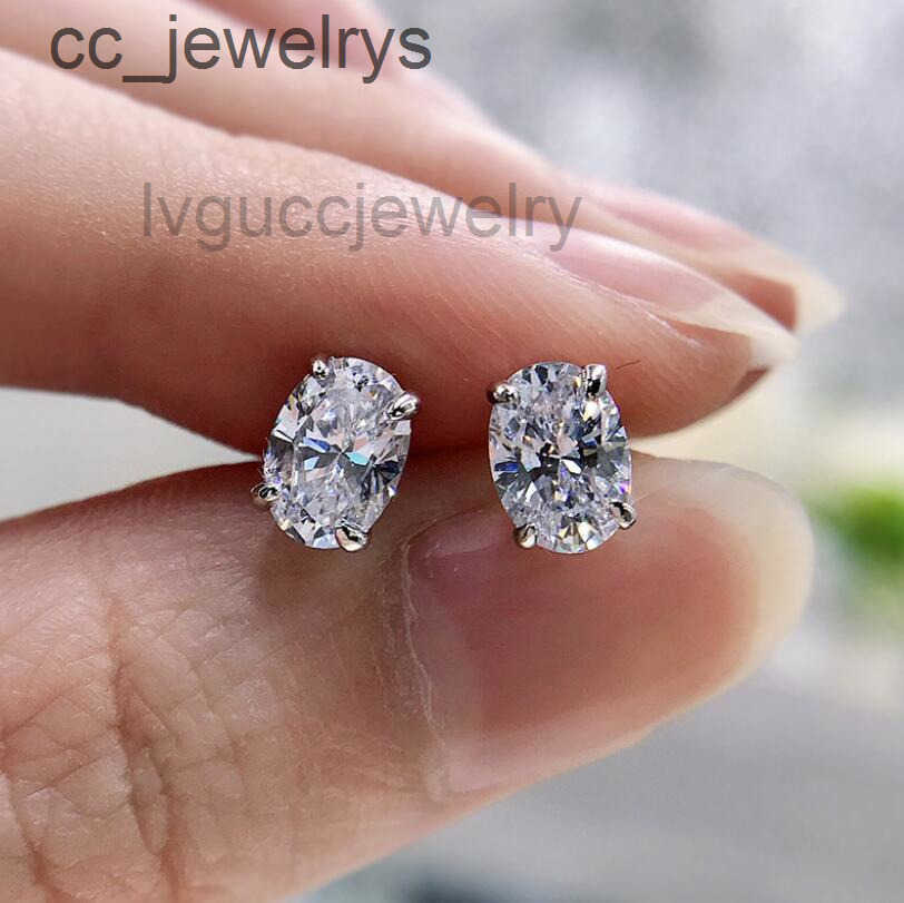 Choucong Drop Ship Top Sell Stud Earrings Moissanite Solitaire Simple Fashion Jewelry 925 Sterling Silver Gold Fill Women Wedding Oval Diamond Earri