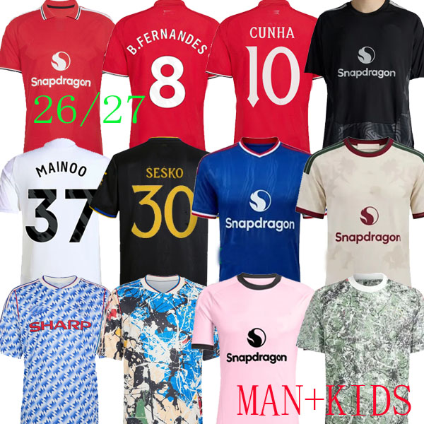 25 26 27 yoro 90 92 Stone Roses Soccer Jerseys GARNACHO HOJLUND George Best MARTINEZ CASEMIRO MOUNT CUNHA third 2026 football shirt fans B. FERNA-image-920555810