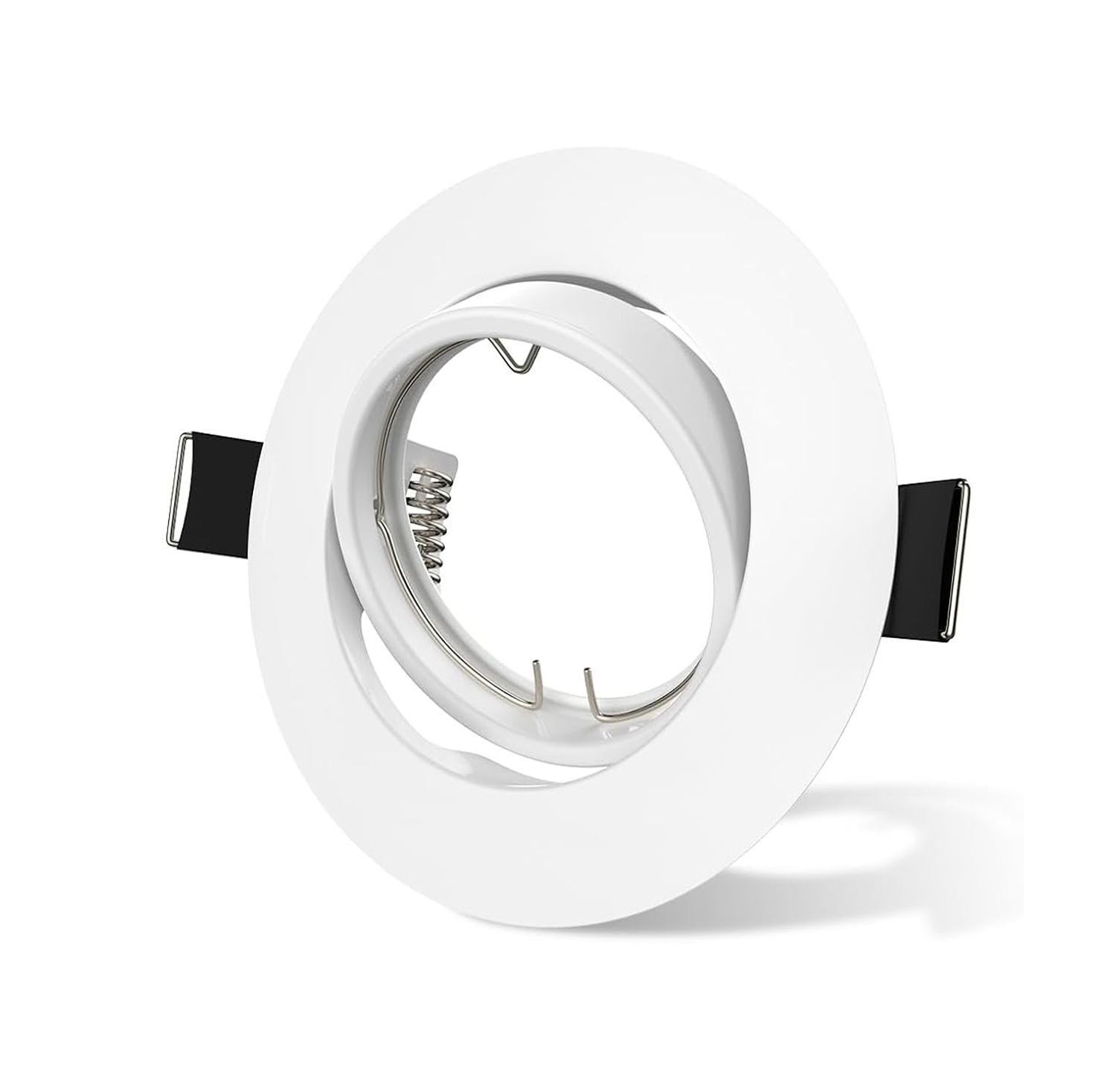 Modern GU10 MR16 Downlight Frame Round White Black Gold Recessed Ceiling Spotlight Housing Tilt Swivel Adjustable Lamp Holder Trim 90mm-image-1106088257