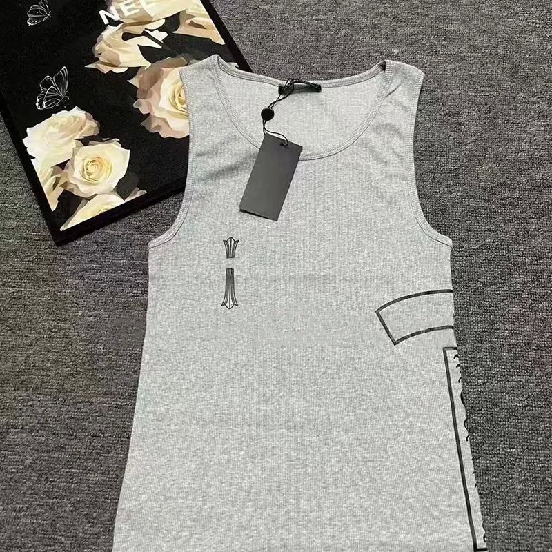 Chrome Vest Luxury Designer Tank Top Cross Sanskrit Print Crome Dress Summer Slim Classic Horseshoe Pattern Sleeveless Vest Sexy High Street Chromel