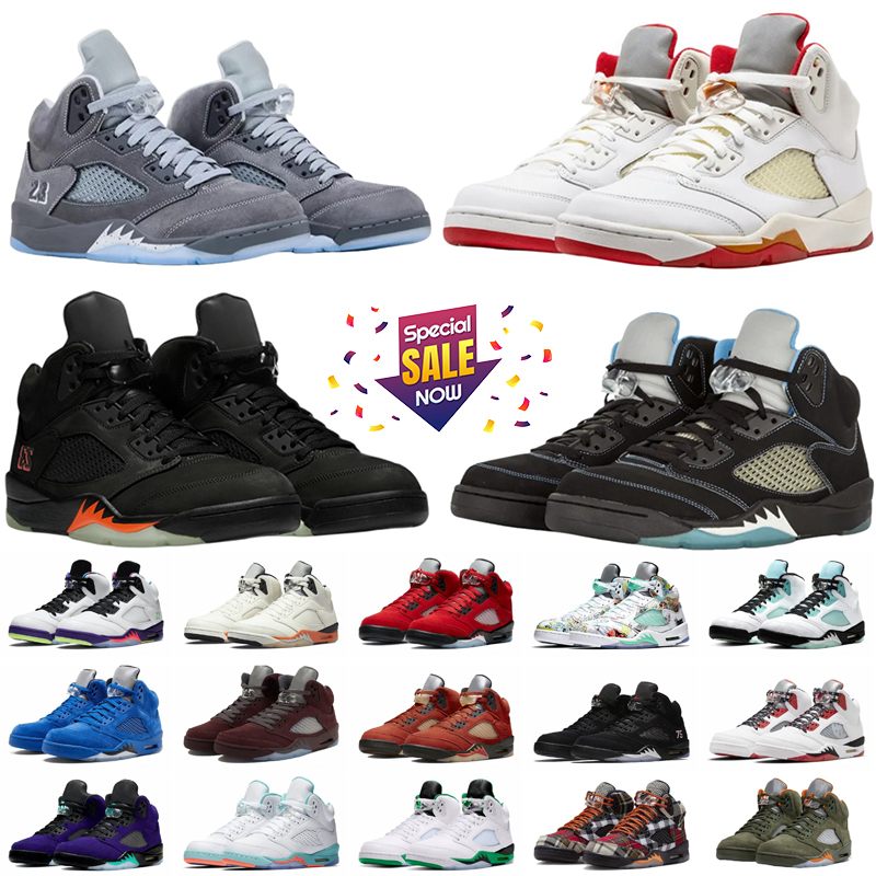 designer Mens 5s Basketball Shoes Black Cat Olive Navy Aqua UNC Lucky Geen Race Blue Raging Bull Fie Red Suede Sail 36-47-image-879107010