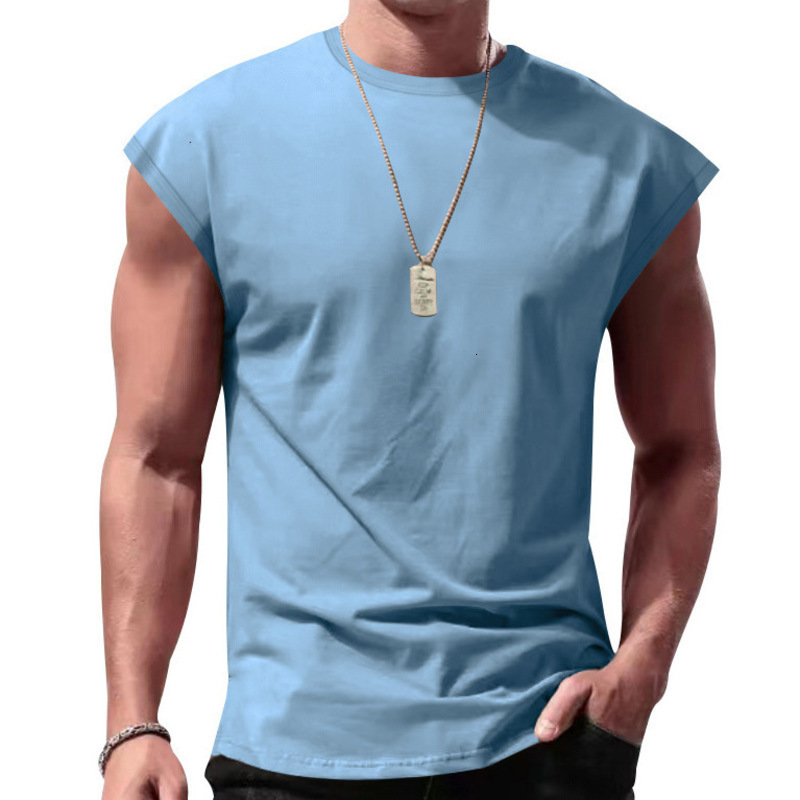 Designer T Shirt Men Sleeveless T Shirt Summer New Casual Loose Solid Color Thin Vest Gym Workout Running Outdoor Sports Tank Top Men Clothing