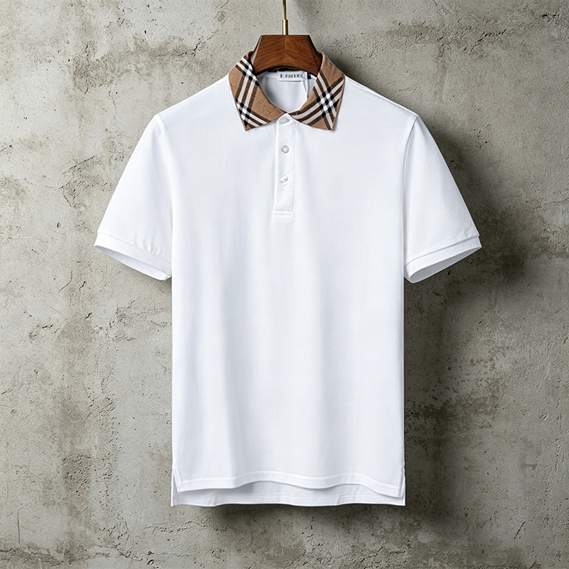 2026 Luxury Designer Letter Print Unisex Tee Collar Polo Short Sleeve T Shirt Black White Oversized Casual Streetwear Asian Size